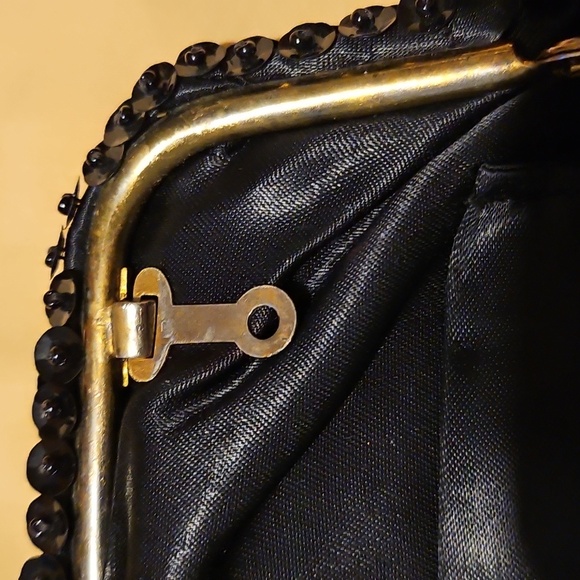 Vintage Beaded Black Clutch Evening Bag - Picture 12 of 12